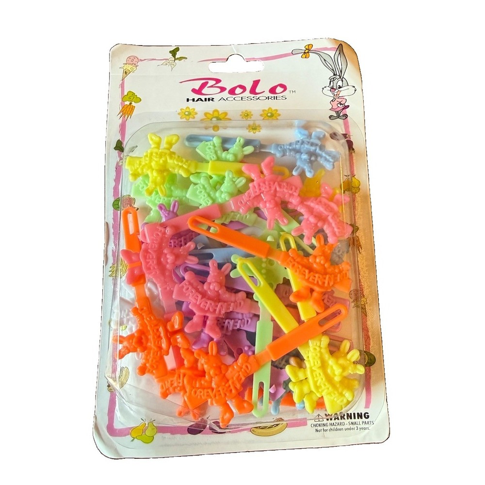 Bolo Vintage Hair Barrettes Colorful Plastic Girls Hair Clips Bunny 90's